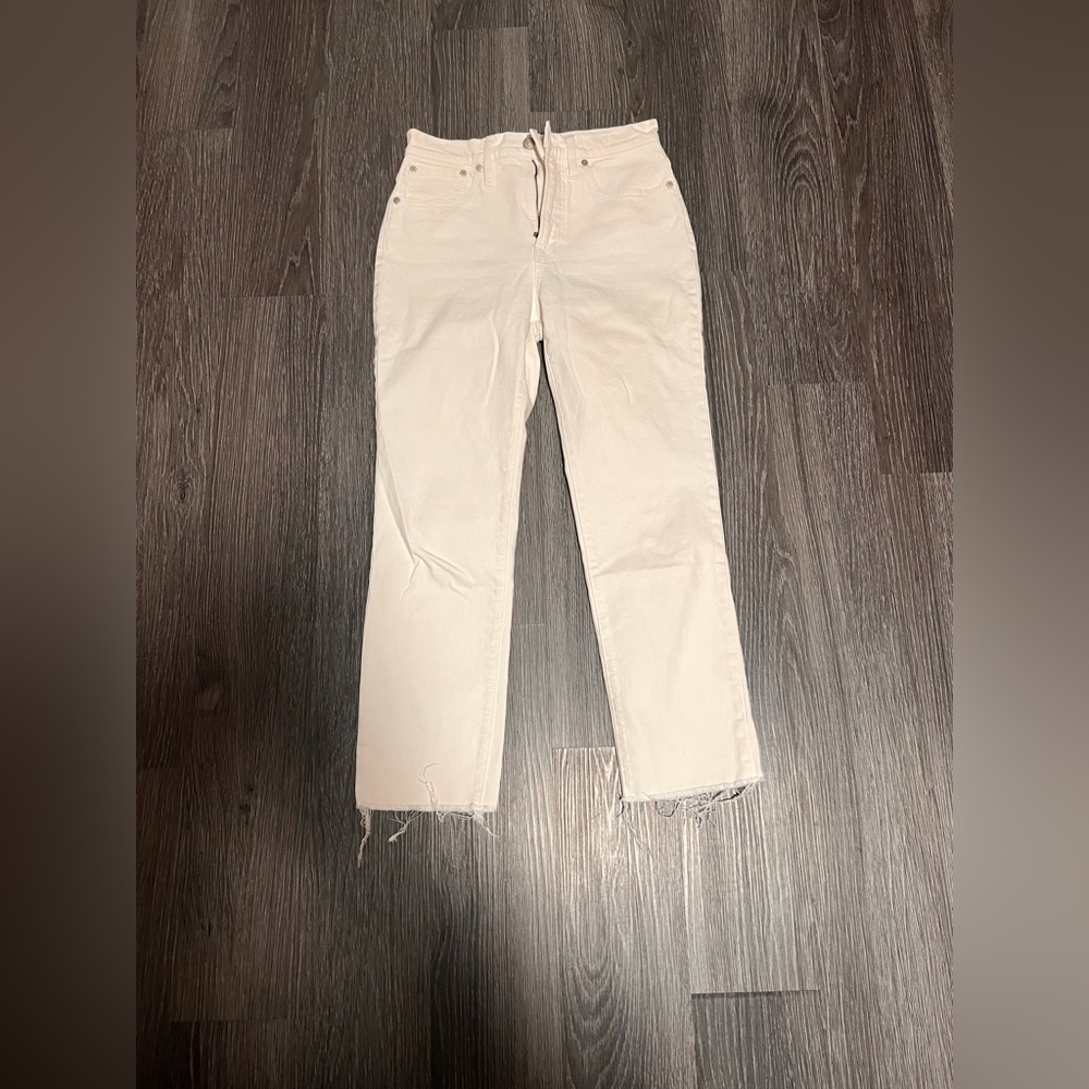 Madewell Cream Cropped Ankle Jeans
